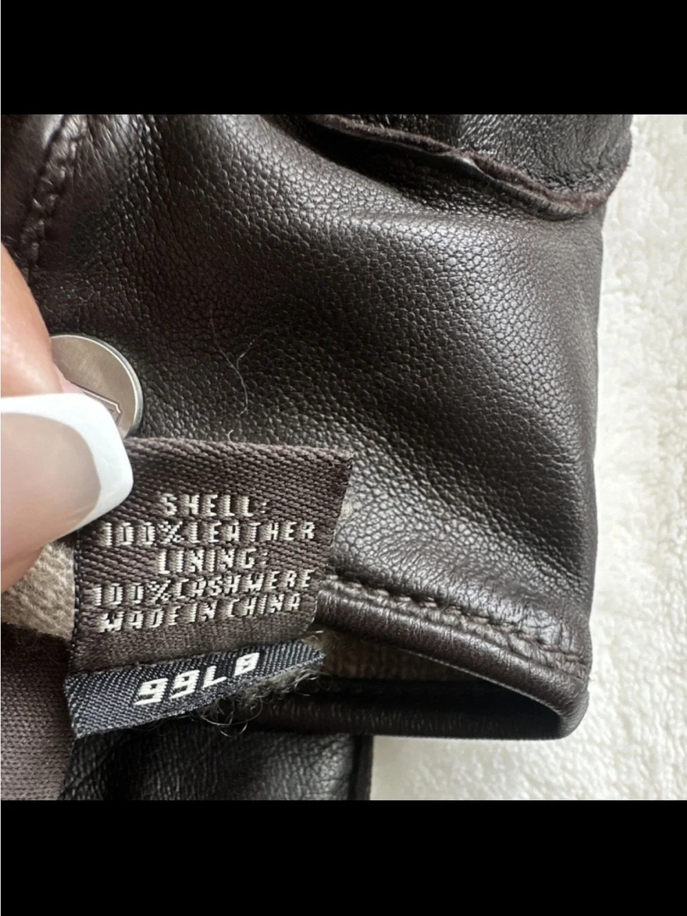 VTG 90s COACH Brown Leather & Cashmere Gloves XL